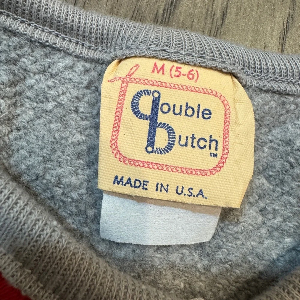 Vintage Double Dutch Gray Varsity Sweatshirt Kids Size‎ M (5-6) USA Made